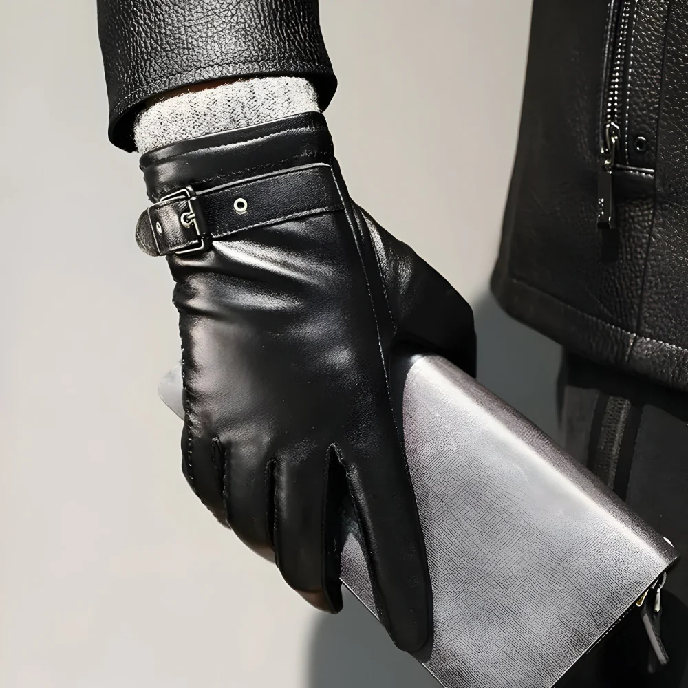 Men's Gloves Winter Touchscreen Strap Closure Driving Style - Image 2