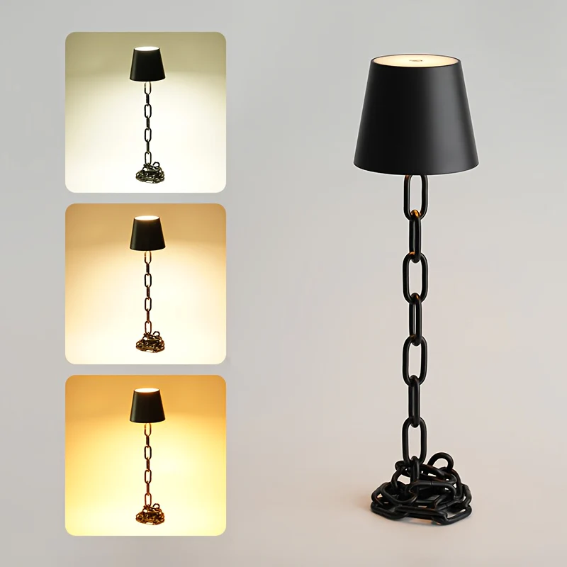 Modern Chain-Link Table Lamp | Rechargeable Touch LED Light - Image 5