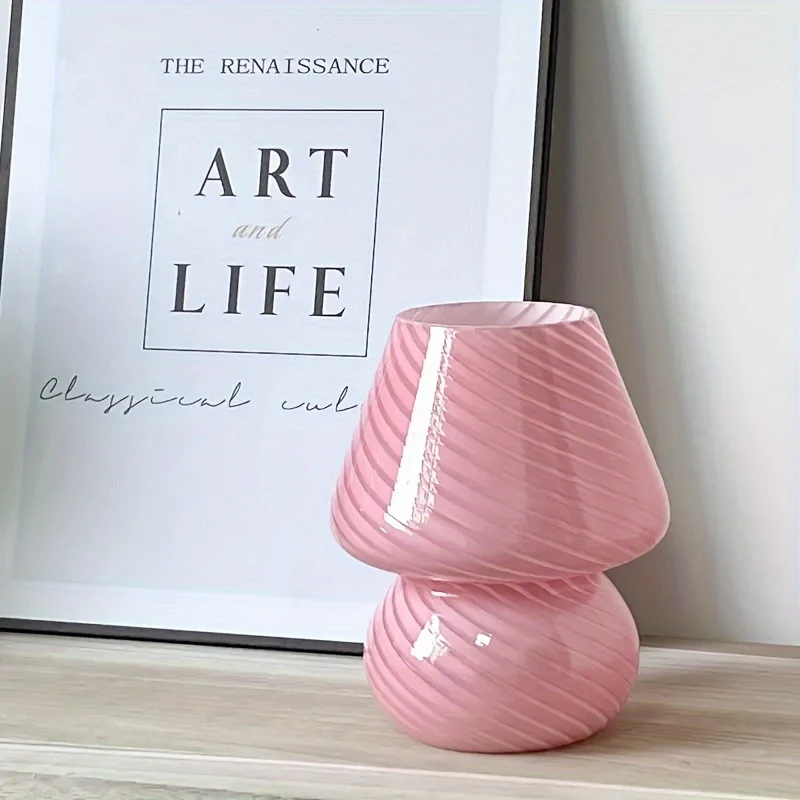 Murano-Style Glass Mushroom Lamp | USB Dimmable Table Light - Image 4