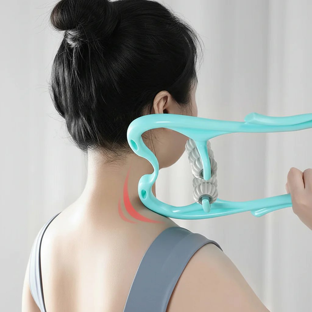 Neck Ergonomic Massager Manual Cervical Spine Roller Shoulder - Image 5