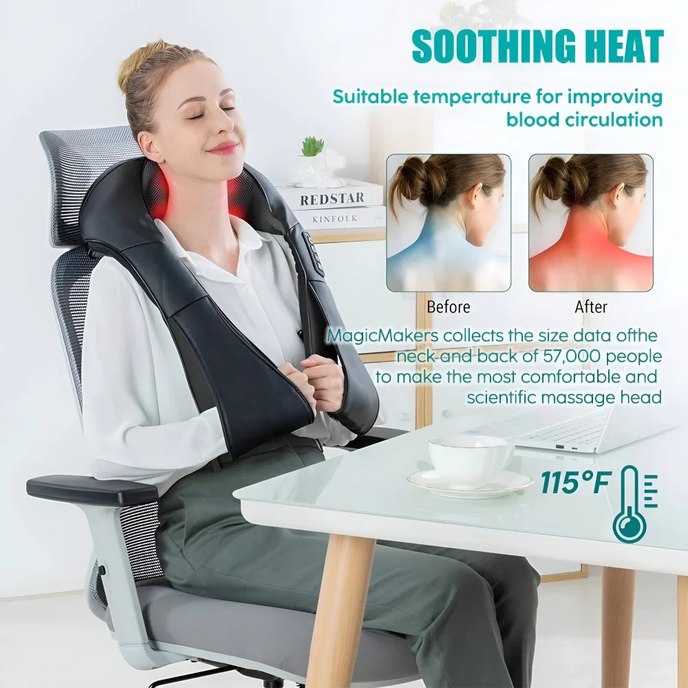 Neck Massager Shiatsu Electric Home Car Use - Image 12