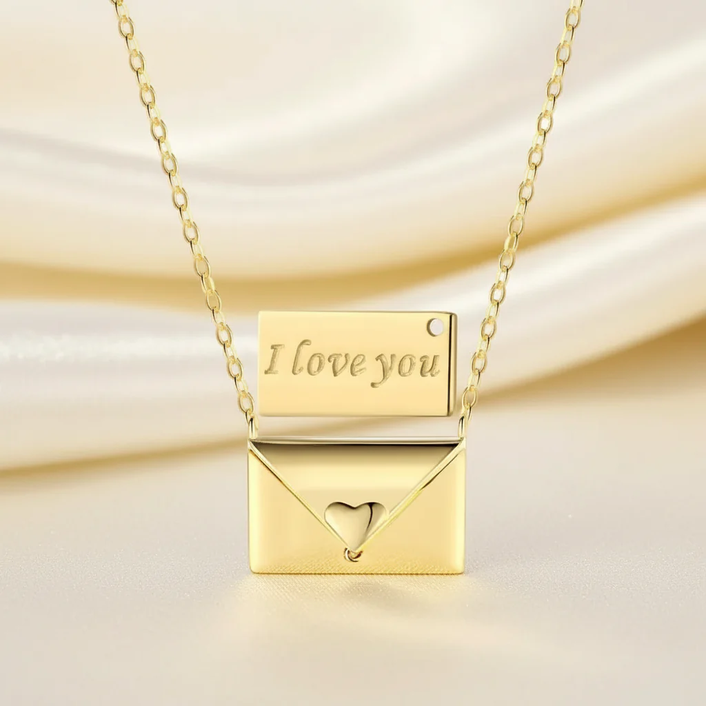 Necklace Pendant Envelope Love Letter Copper Gift Jewelry - Image 2
