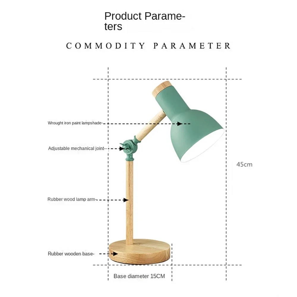 Nordic Wooden Desk Lamp | Adjustable Modern Table Light - Image 5