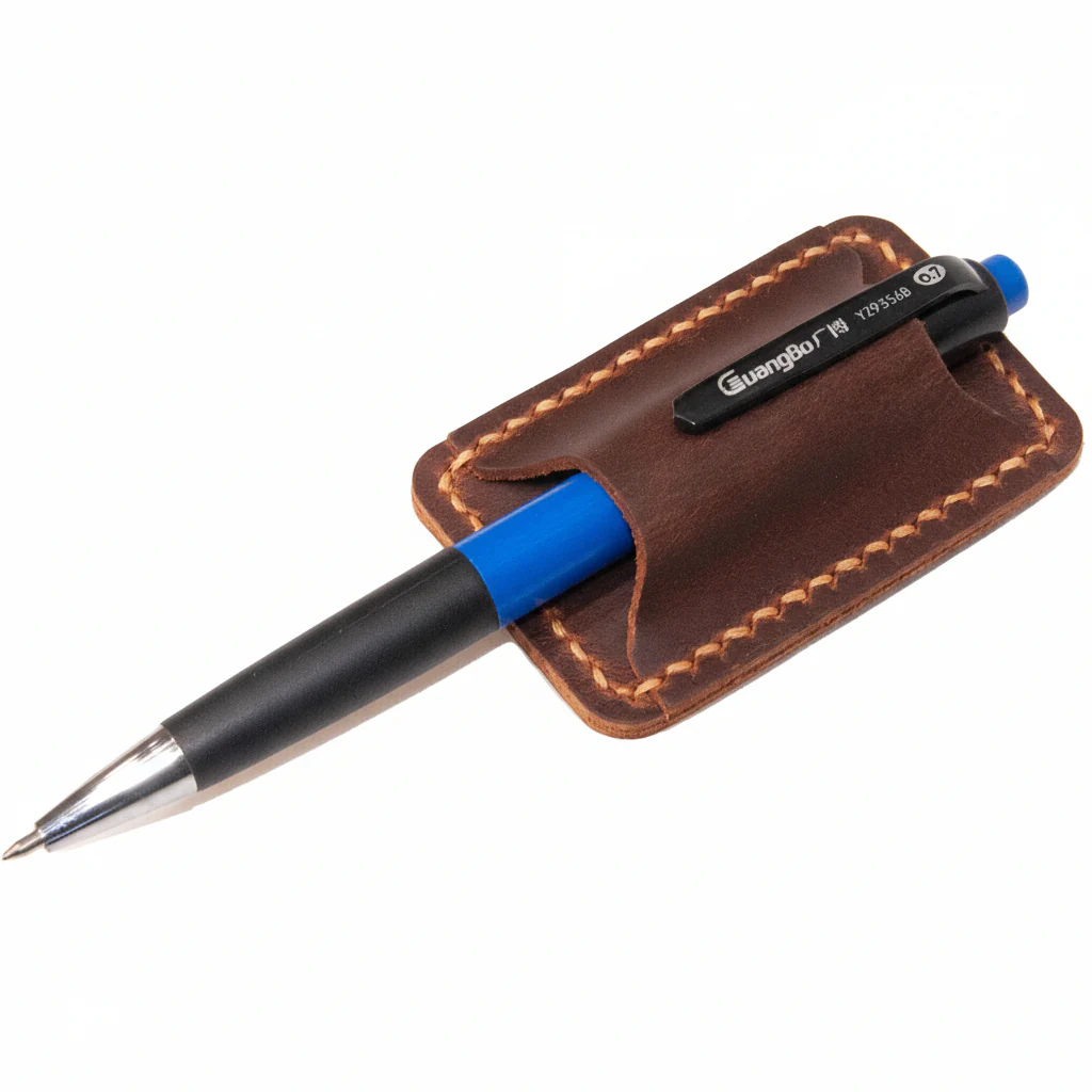 Pen Holder Leather Journal Clip Hand Stitched Full Grain Accessory - Image 8