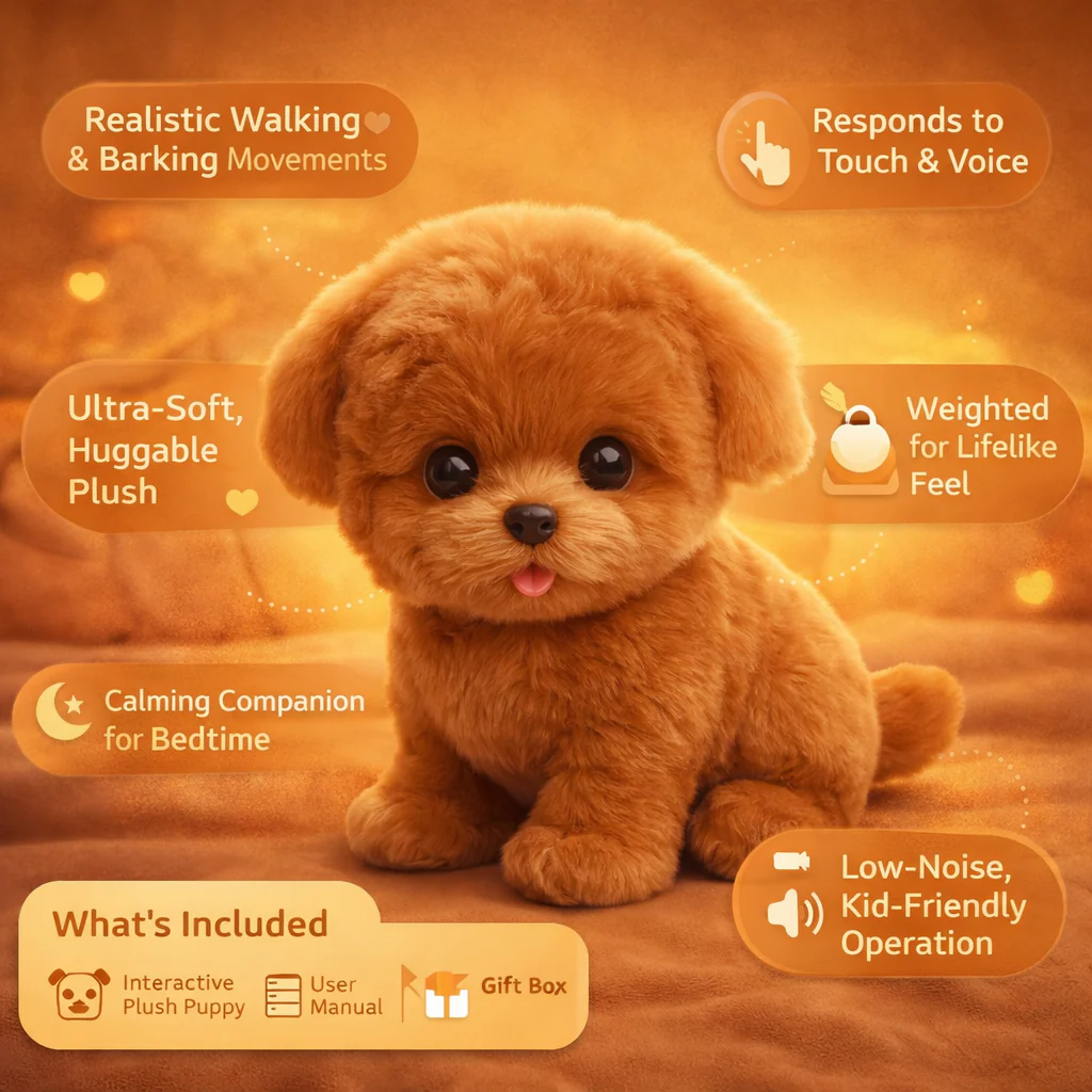 Plush Puppy Toy Interactive Dog Realistic Moving Soft - Image 4