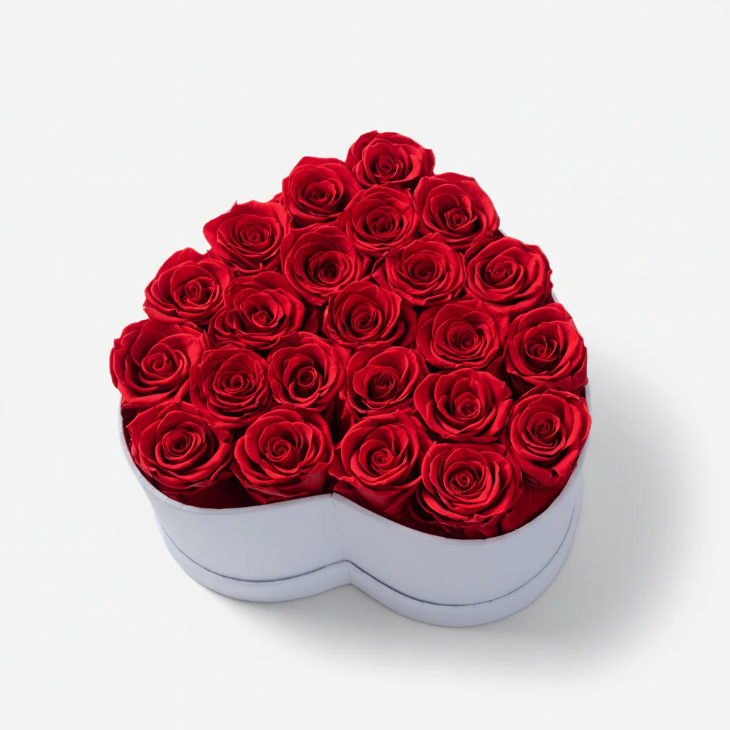 Preserved Roses Heart Box Romantic Flower Gift Home Display