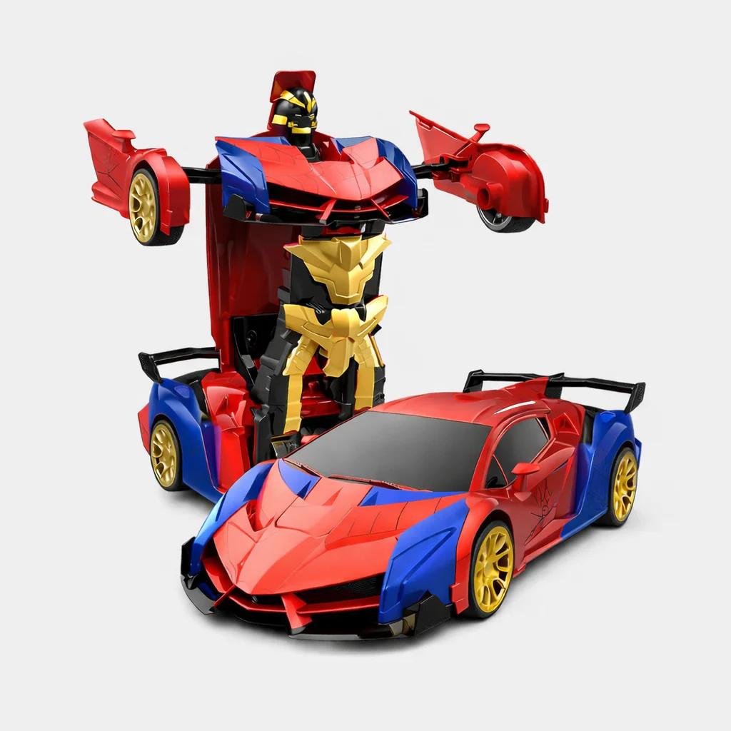 Remote Control Car Transforming Robot Toy LED Light Kids Playset - Image 10