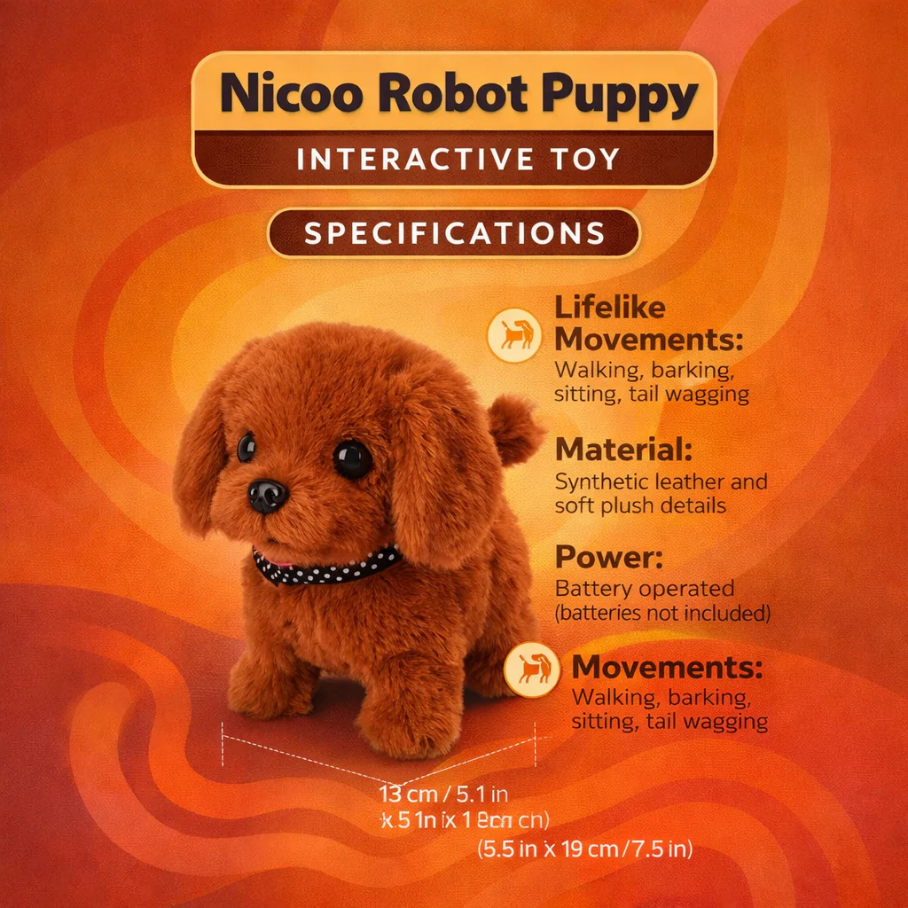 Robot Dog Interactive Plush Puppy Toy Lifelike Walking Barking - Image 4
