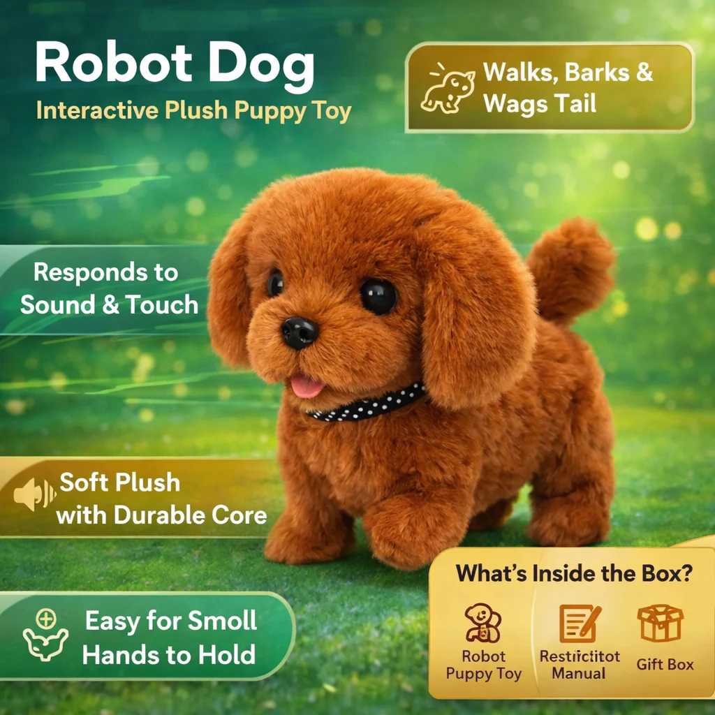 Robot Dog Interactive Plush Puppy Toy Walking Barking Tail Wagging - Image 4