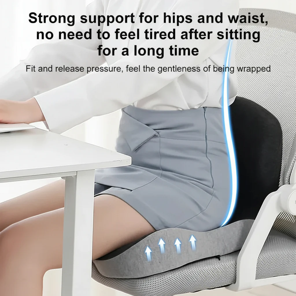 Seat Cushion Back Support Memory Foam Chair Pad - Image 3
