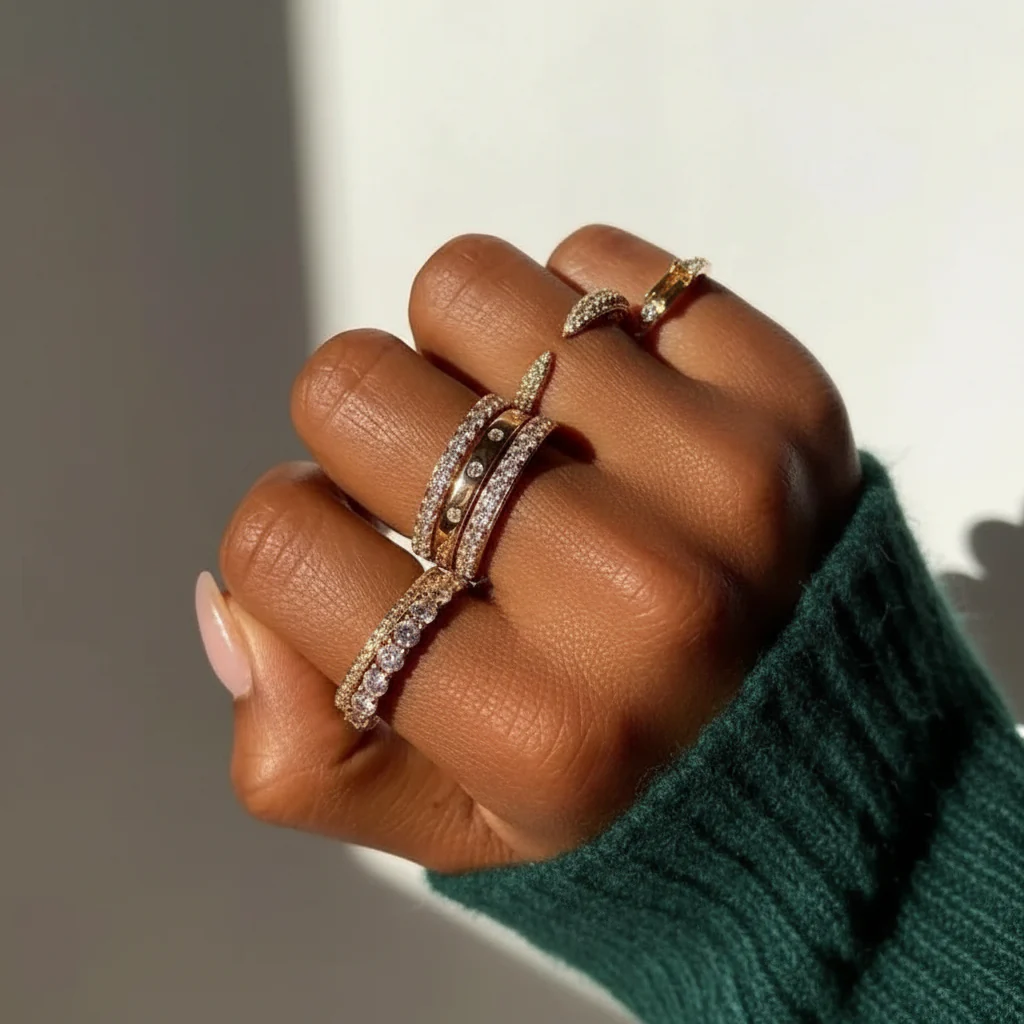 Silver Ring Sterling Band Bead Bright Setting Everyday Wear - Image 7