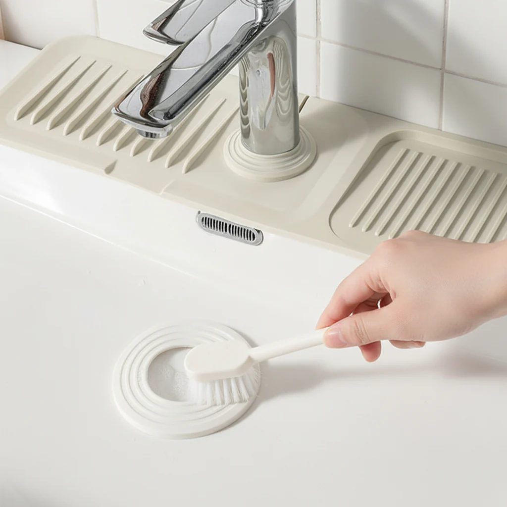 Sink Mat Silicone Faucet Drip Catcher Self Draining Design - Image 6