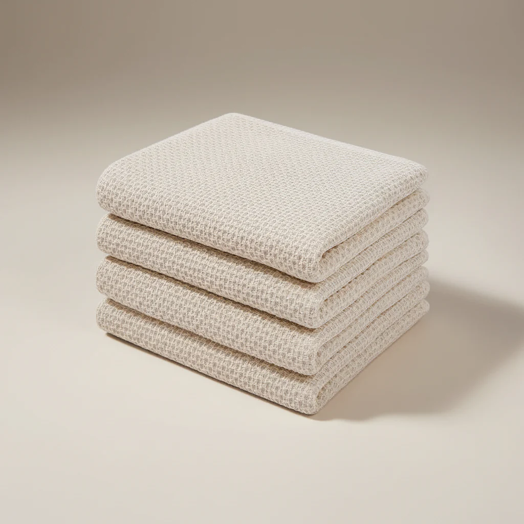 Soft Cotton Dish Cloths Set Absorbent Honeycomb Waffle Weave - Image 3