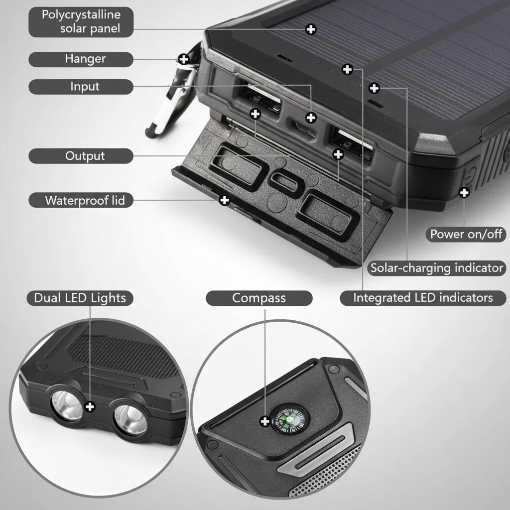 Solar Charger 20000mAh Waterproof Power Bank - Image 10