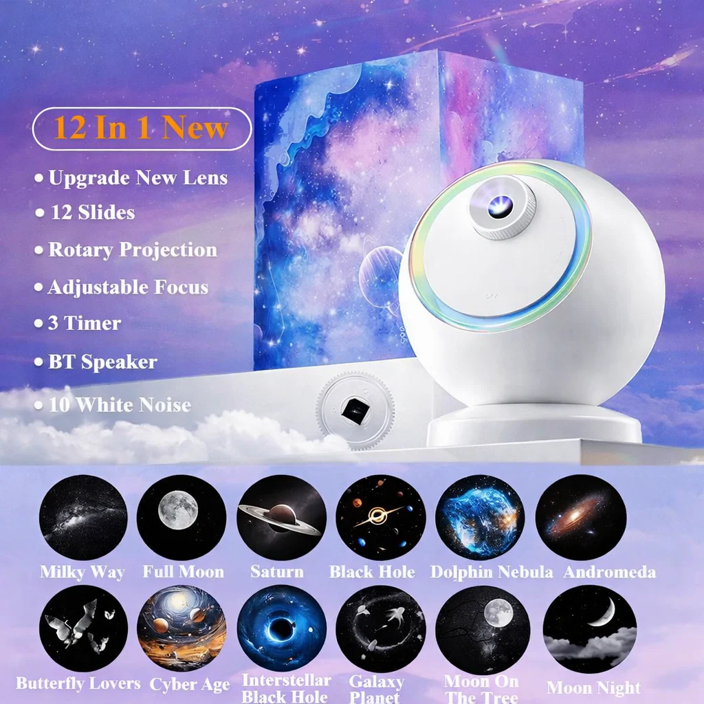 Star Projector Bluetooth Galaxy Night Light Rotating LED Lamp - Image 3