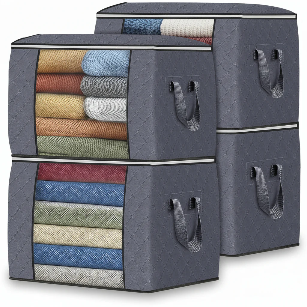 Storage Bags Fabric Organizer Foldable Large Clothing Containers - Image 3