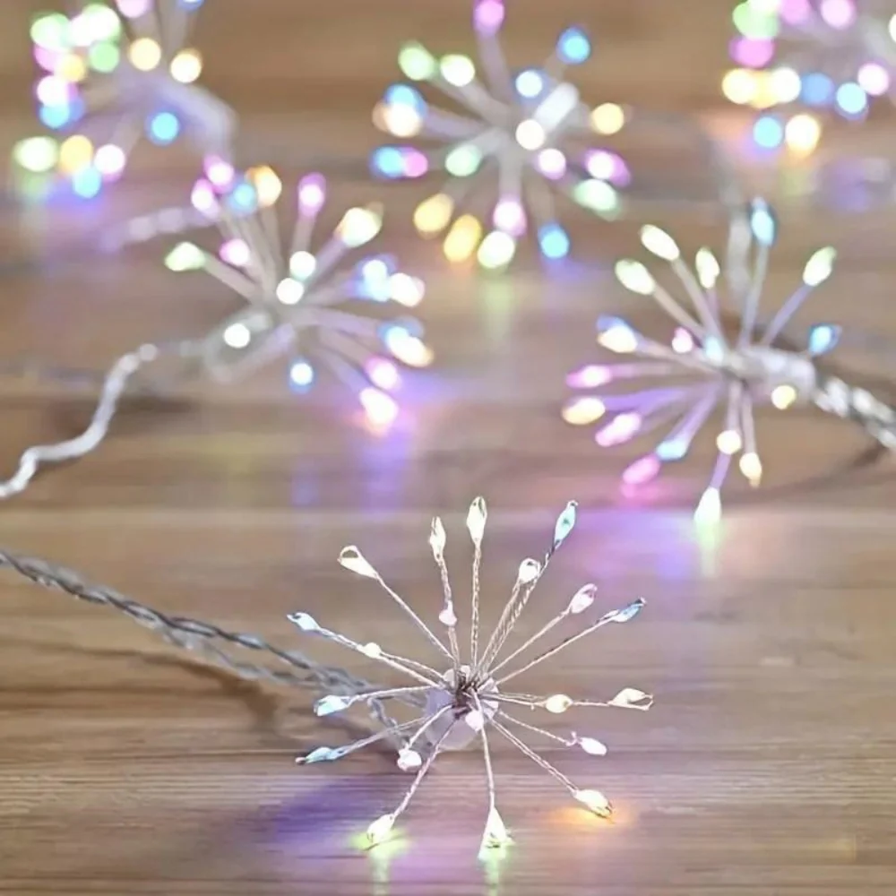 String Lights Starburst Copper Wire LED Cluster Garland - Image 2