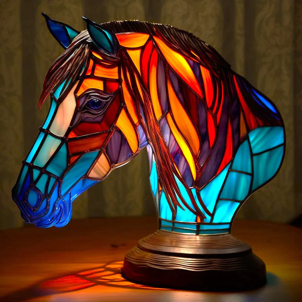 Table Lamp Animal Stained Glass Effect Decorative Light - Image 13