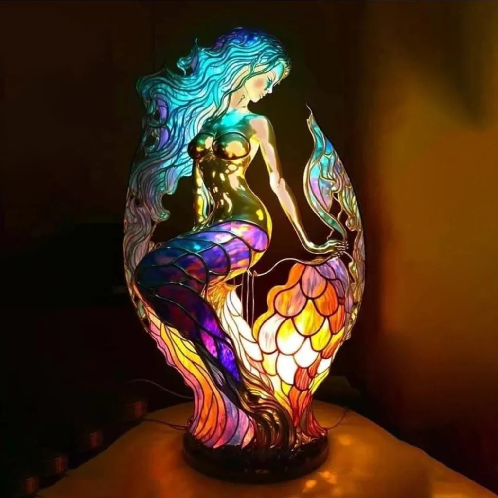 Table Lamp Animal Stained Glass Effect Decorative Light - Image 14