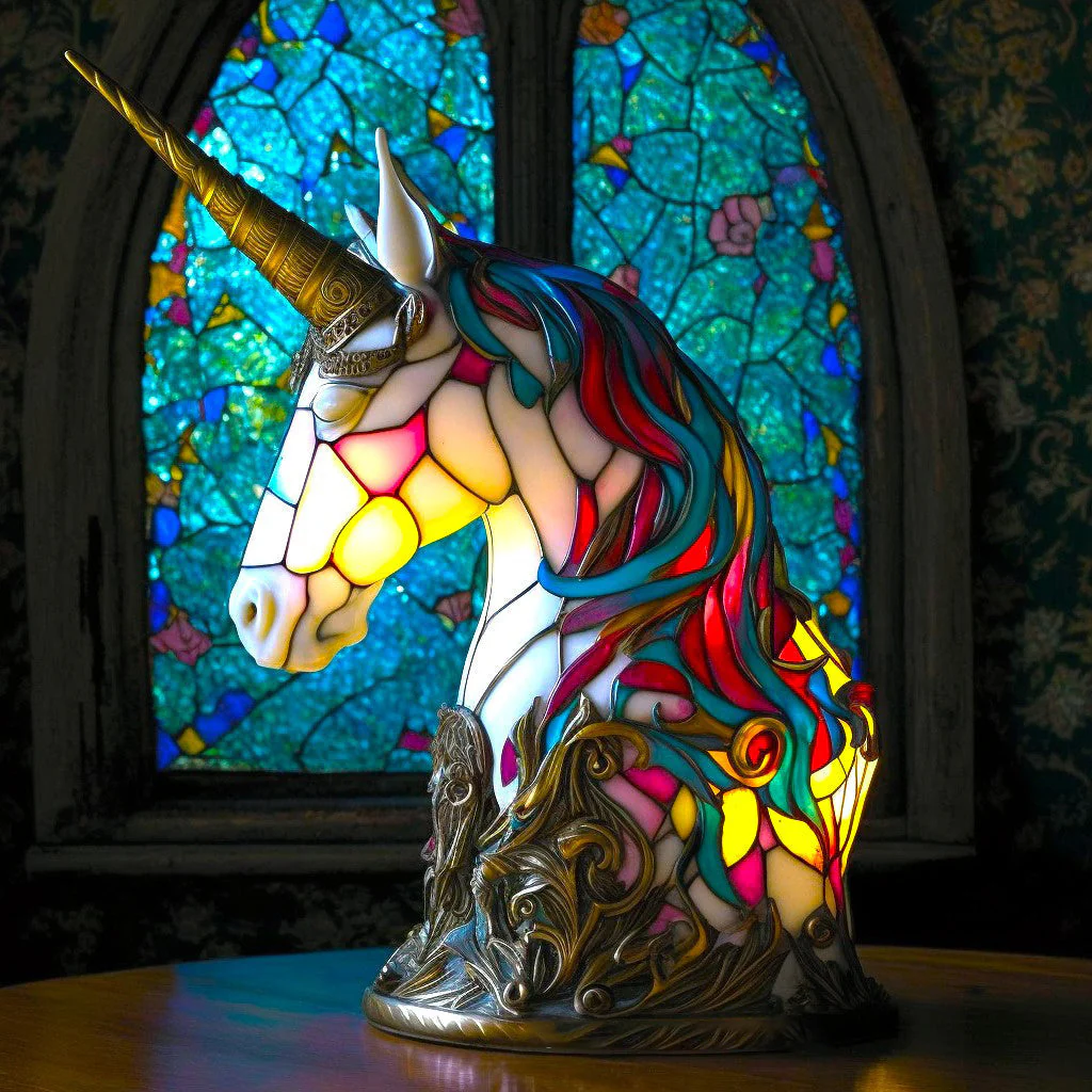 Table Lamp Animal Stained Glass Effect Decorative Light - Image 4