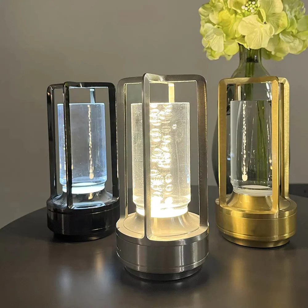 Table Lamp Modern Metal Cylinder LED Light Decor Accent - Image 12