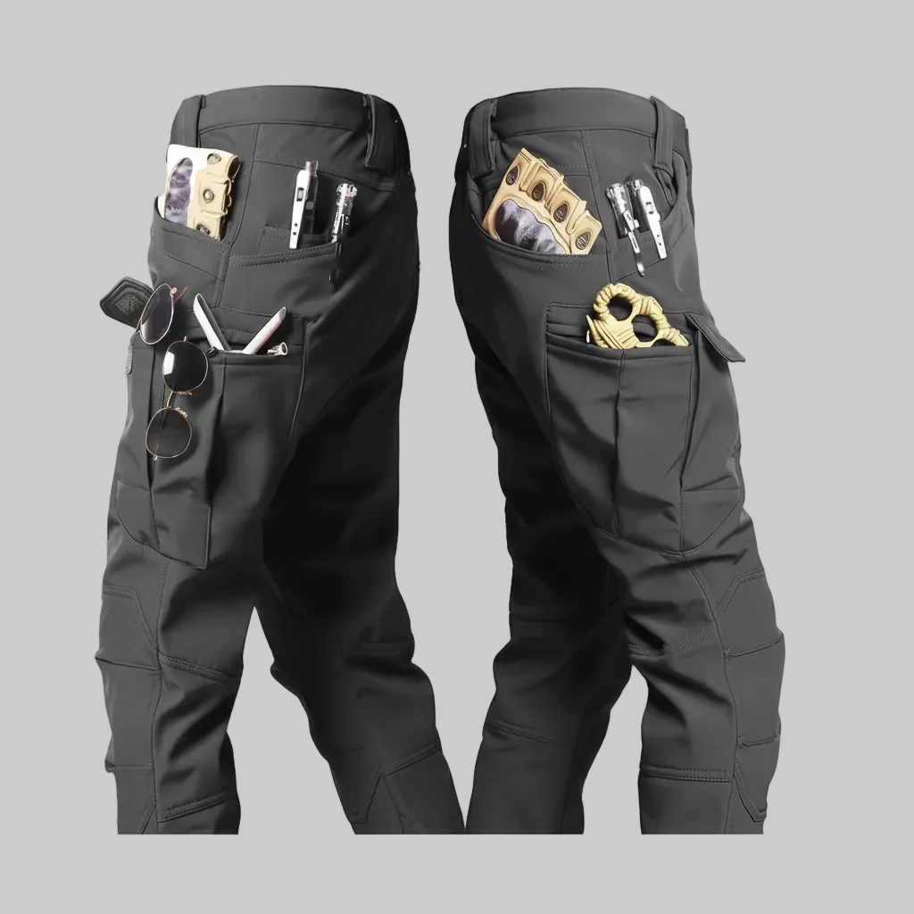 Tactical Pants Fleece Lined Cargo Pocket Casual Outdoor Pants - Image 2