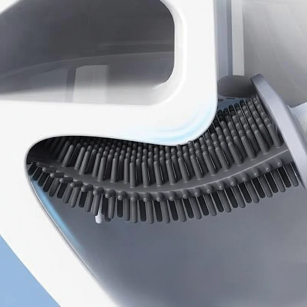 Toilet Brush Silicone Flexible Hygienic Wall Mount Holder - Image 10