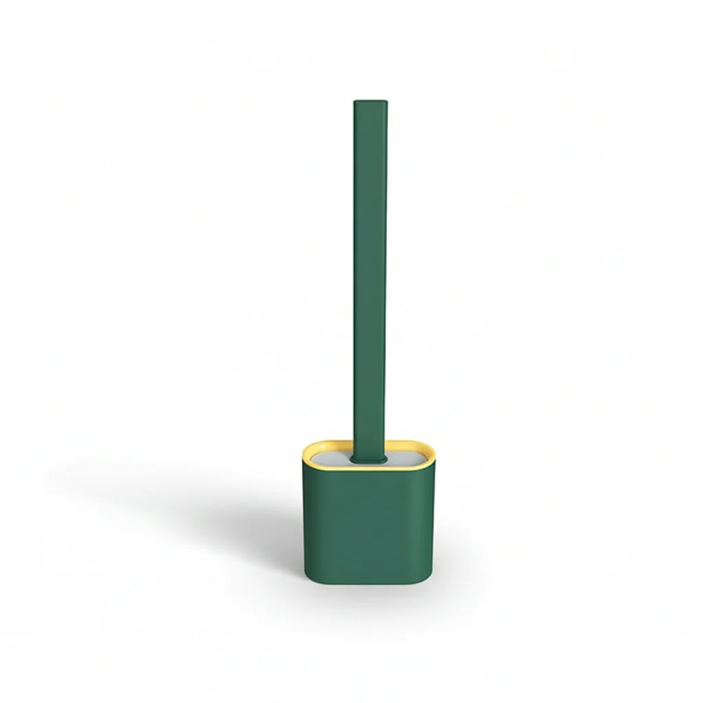 Toilet Brush Silicone Flexible Hygienic Wall Mount Holder - Image 2