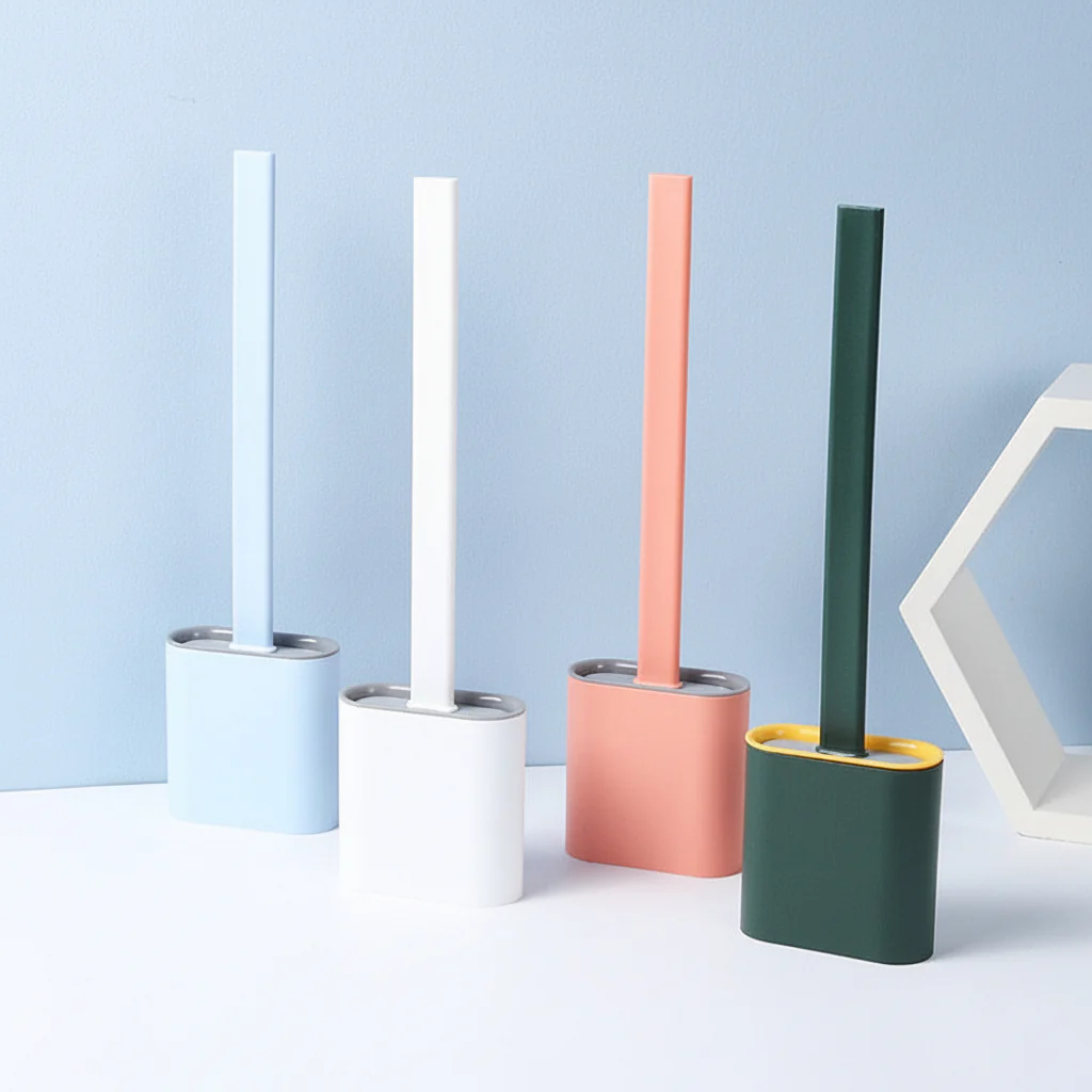 Toilet Brush Silicone Flexible Hygienic Wall Mount Holder - Image 8