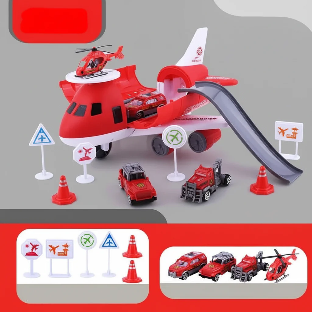 Toy Playset Airplane Vehicle Transport Kids Action Set - Image 5