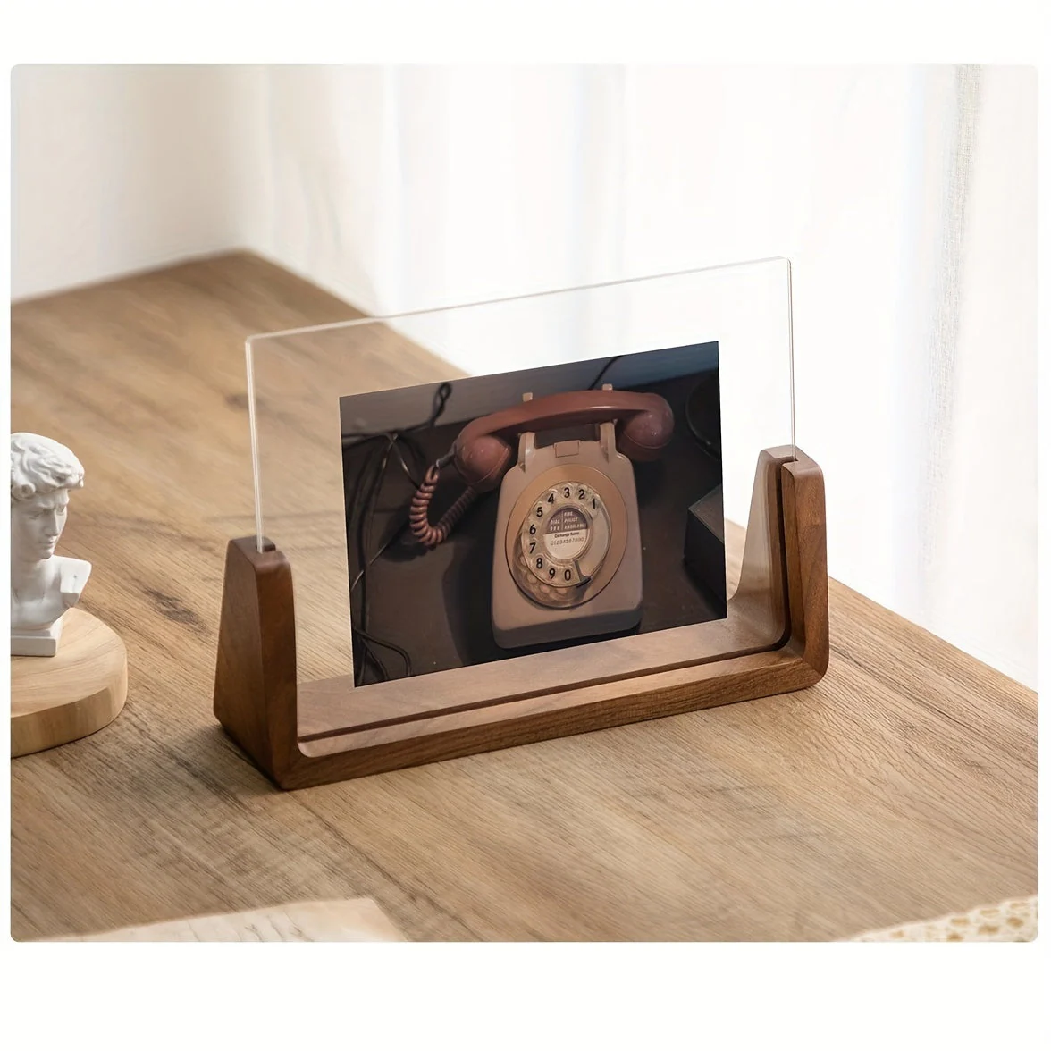 U-Shaped Acrylic & Wood Photo Frame | Modern Minimalist Display - Image 8