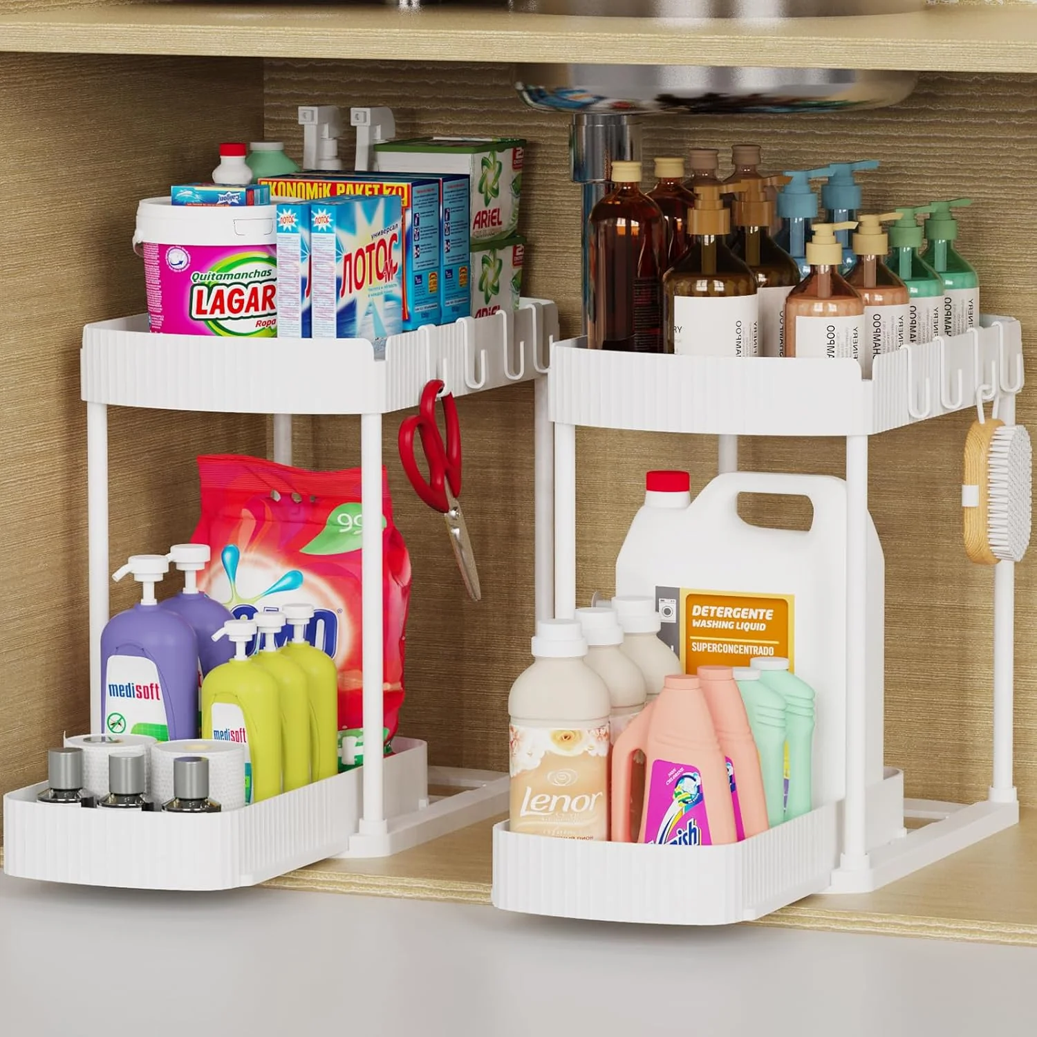 Under Sink Organizer Set 2 Pack Multi Purpose Storage Drawers - Image 6