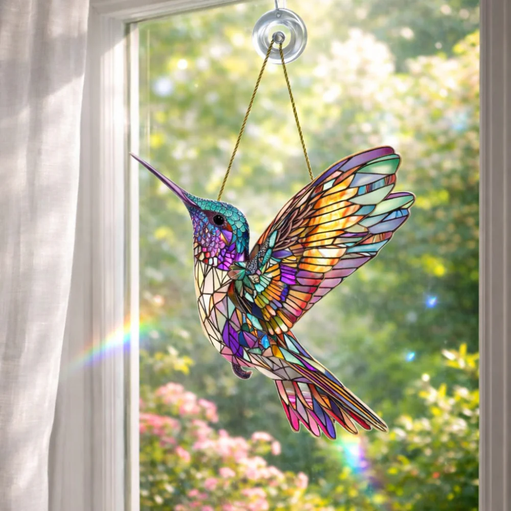Wall Art Window Suncatcher Hummingbird Hanging Decor - Image 2