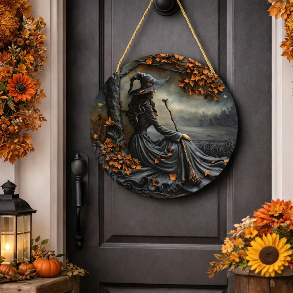 Wall Art Witch Folklore Wood Door Hanging Sign - Image 3