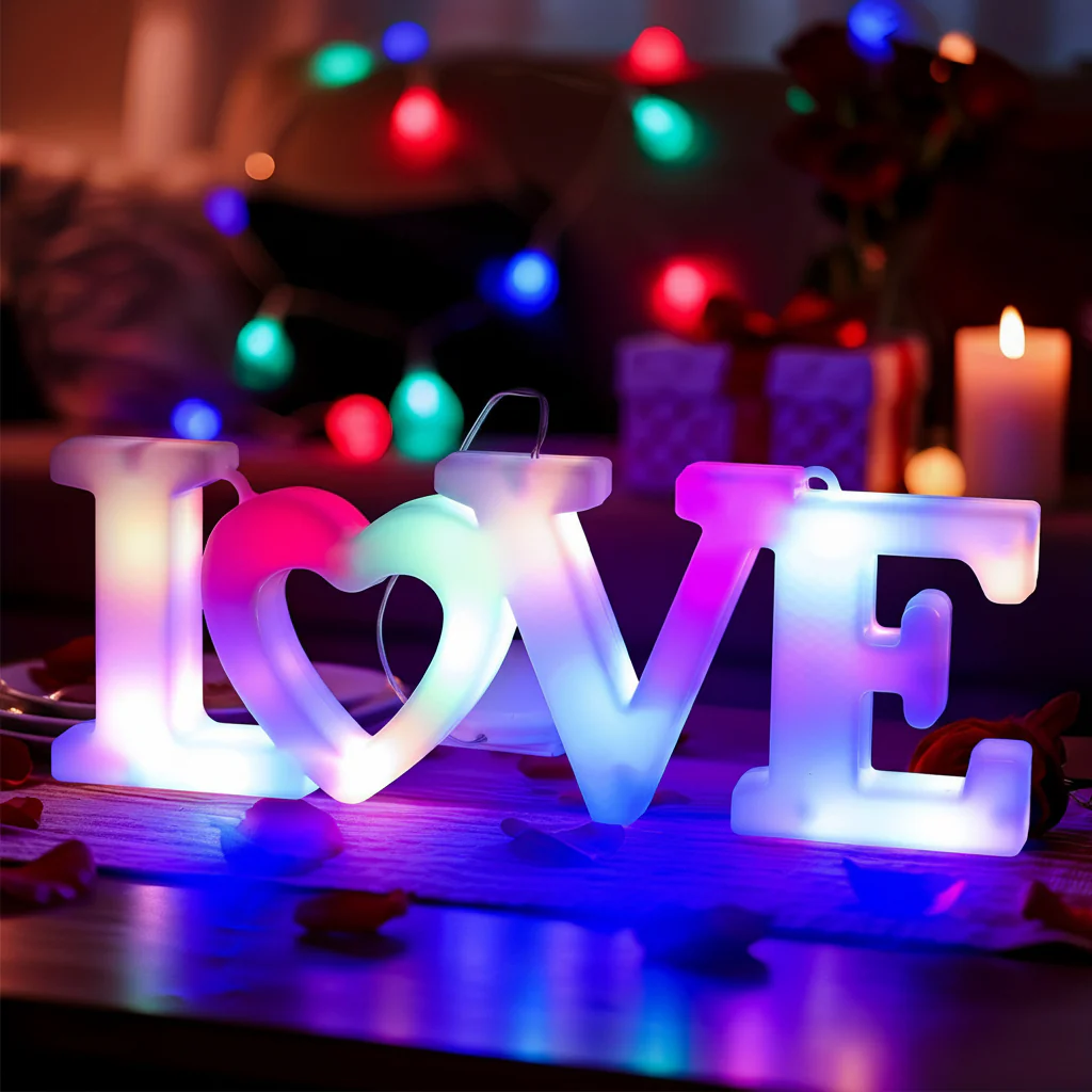 Wall Decor Heart LED Night Light Battery Powered Valentine Gift - Image 2