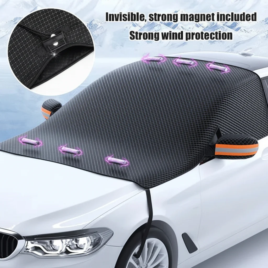 Windshield Snow Cover Magnetic Oxford Fabric Ice Protection - Image 5