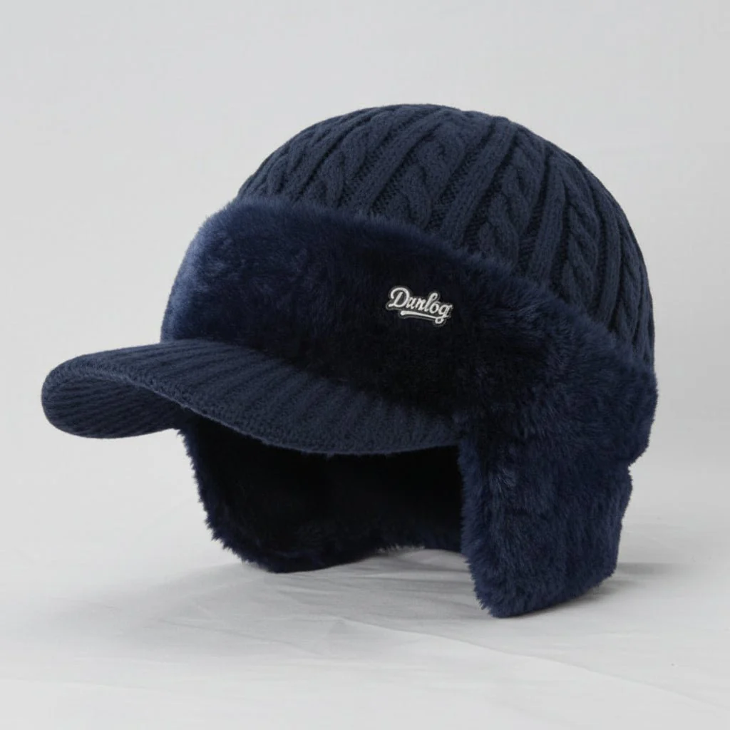 Winter Hat Trapper Ear Protection Windproof Fur Lined Cap - Image 9