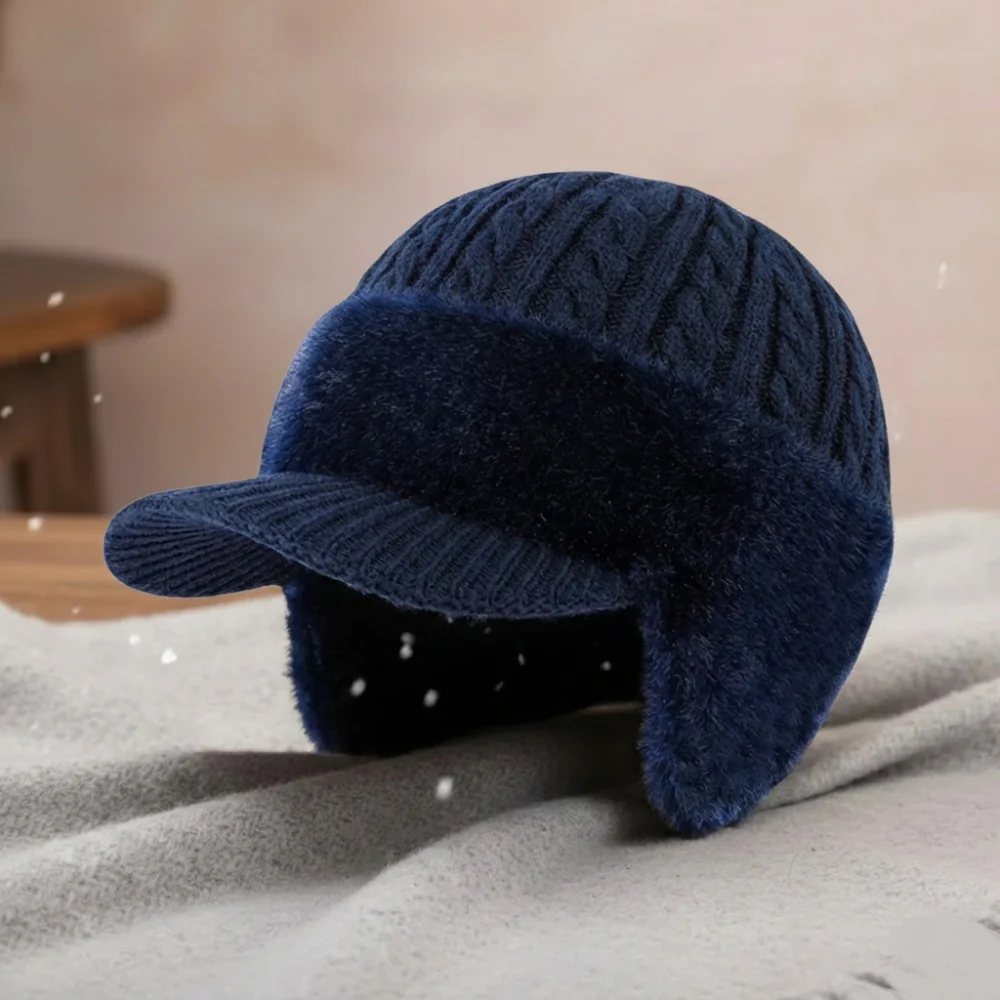 Winter Hat Trapper Knit Cap Ear Flap Cold Weather Wear - Image 2