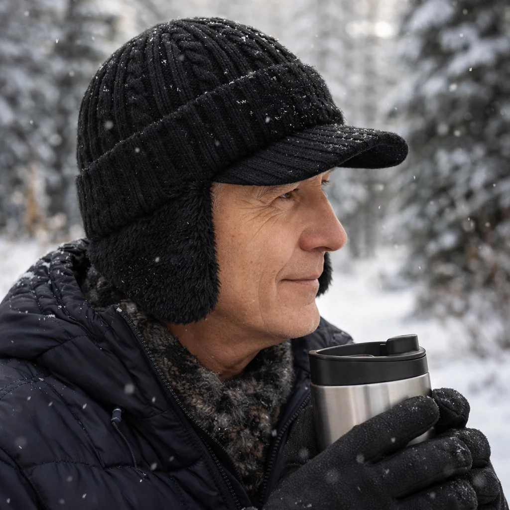 Winter Trapper Hat Visor Flap Knit Cap - Image 7