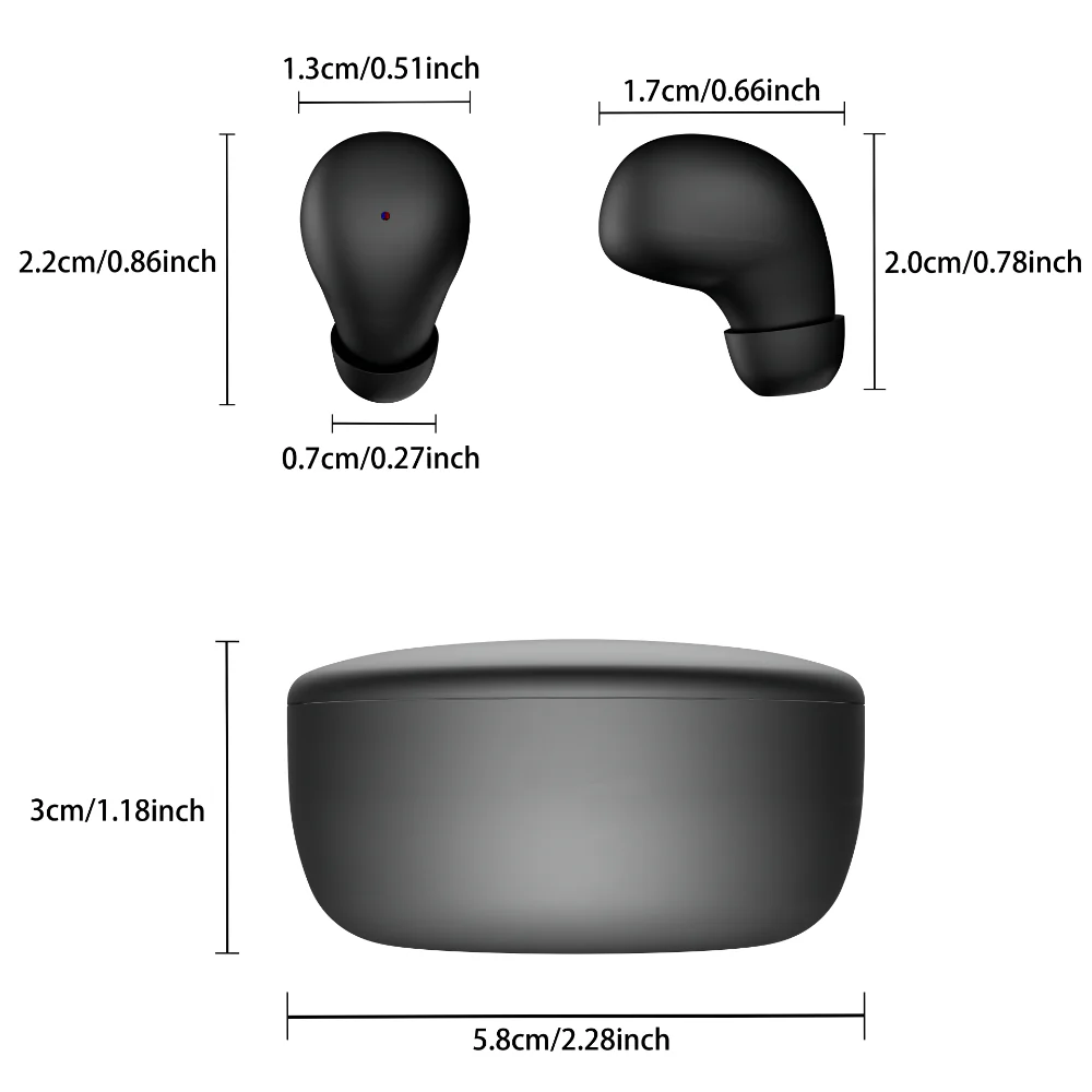 Wireless Mini Earbuds In Ear Touch Control Rechargeable - Image 11