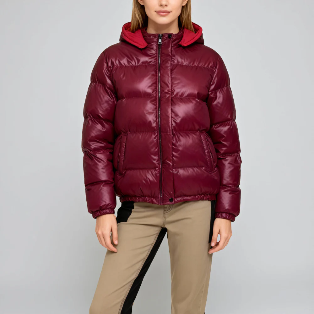 Women Insulated Puffer Jacket Hooded Winter Outerwear Design - Image 3