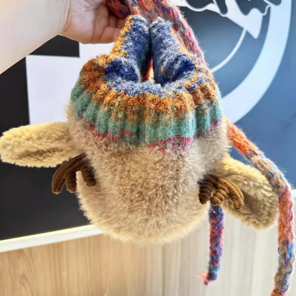Women Knit Reindeer Animal Ear Flap Winter Hat Beanie - Image 3