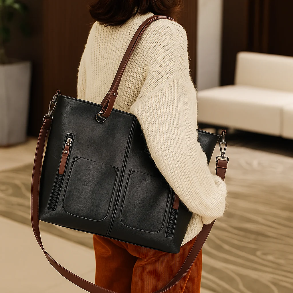 Women’s Tote Bag Vintage Work Office Travel Handbag - Image 6