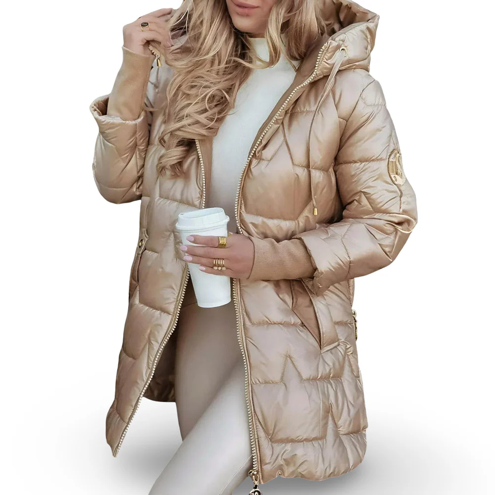 Women’s Winter Coat Hooded Padded Quilted Jacket - Image 5
