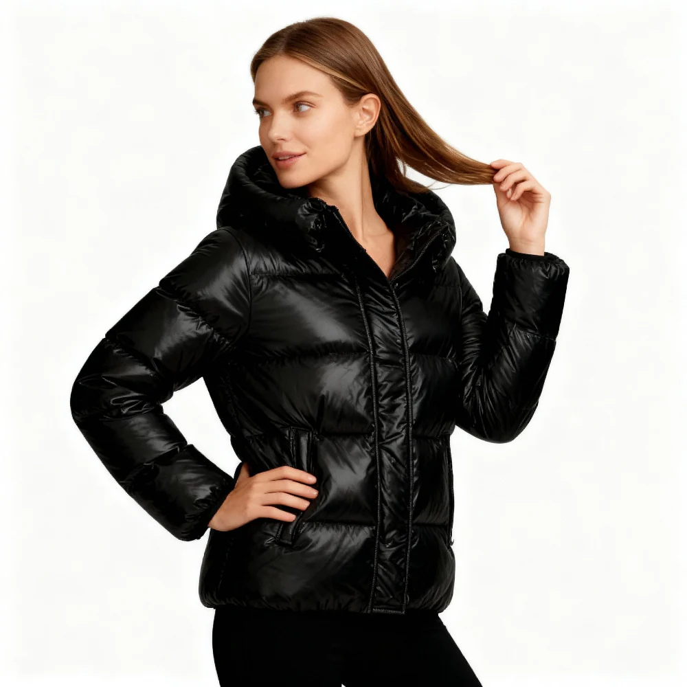 Women's Puffer Jacket Warm Insulated Hooded Winter Coat - Image 7