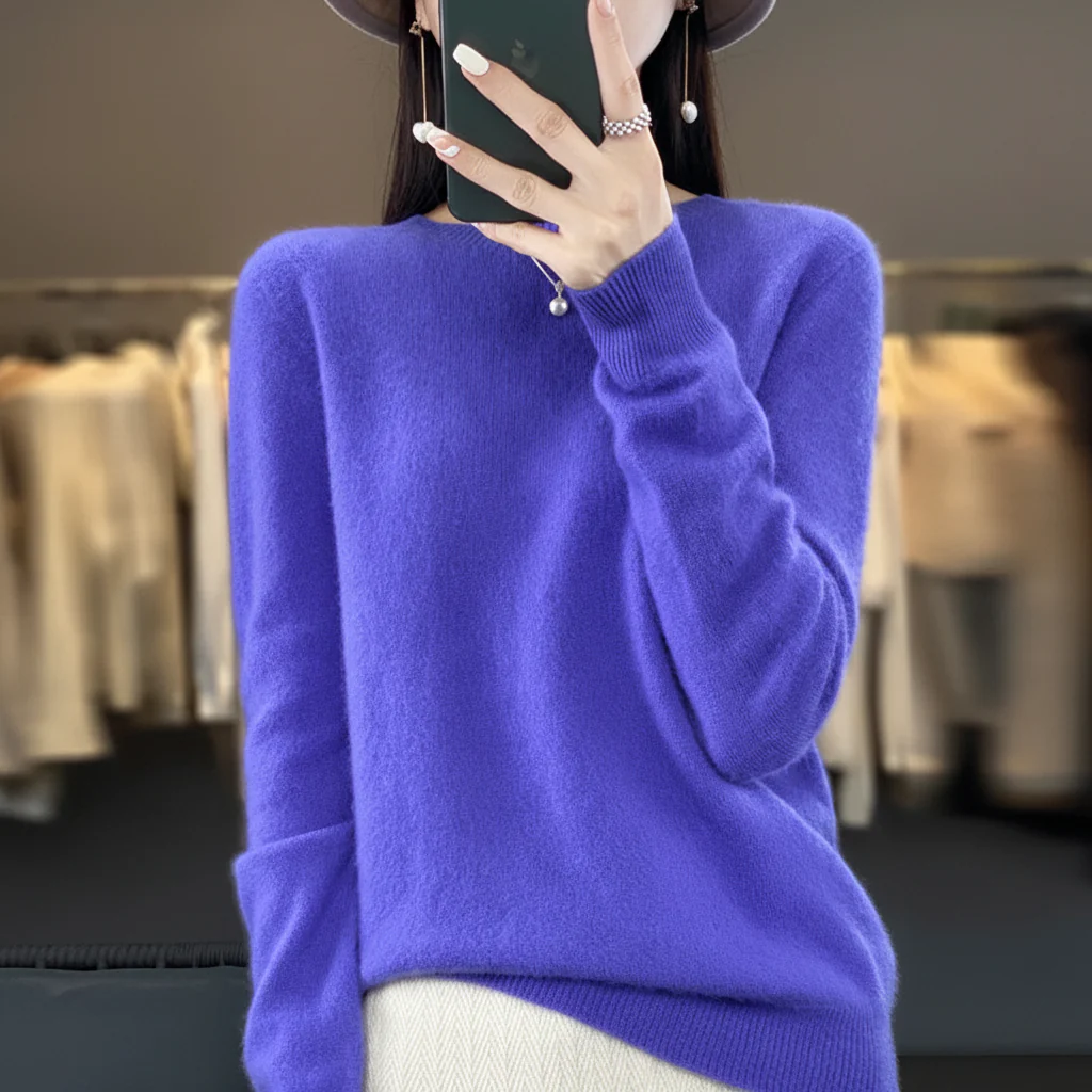Womens Sweater Cashmere Crewneck Warm Pullover - Image 14