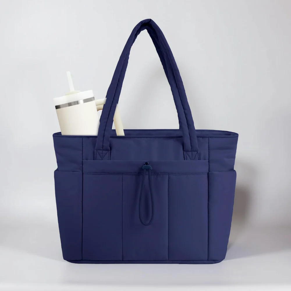 Womens Tote Bag Quilted Puffer Laptop Sleeve Travel Organizer - Image 4